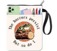 CRASPIRE Copertine per Libri A Forma di Rana Custodia Protettiva per Libri Tascabili in Tessuto Lavabile con Cerniera e Tasca Extra per Gli Amanti dei Libri Regali per I Compagni di Classe.