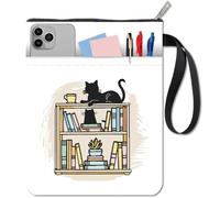 CRASPIRE Copertine per Libri Black Cat Librerie Custodie per Libri Protezioni per Libri Tascabili Copertina per Libri in Tessuto Lavabile con Cerniera e Tasca Extra per Gli Amanti dei Libri Regali