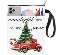 CRASPIRE Copertine per Libri con Albero di Natale Protezione per Libri per Auto Custodia per Libri con Parole per Libri in Brossura Copertina per Libri in Tessuto Lavabile con Cerniera e Tasca Extra