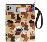 CRASPIRE Copertine per Libri con Gatti Modello di Libro Protezione per Libri Tascabili Copertina in Tessuto Lavabile con Cerniera e Tasca Extra per Amanti dei Libri Regali per Compagni di Classe