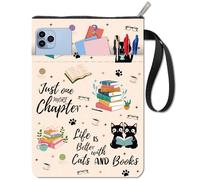 CRASPIRE Copertine per Libri con Gatti Protezione per Libri con Parole Custodia per Libri Tascabili Copertina in Tessuto Lavabile con Cerniera e Tasca Extra per Amanti dei Libri Regali per Compagni