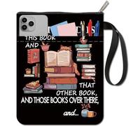 CRASPIRE Copertine per Libri Nere Modello per Libri Custodia per Libri Parole Gatto Protettore per Libri per Libri in Brossura Copertina per Libri in Tessuto Lavabile con Cerniera e Tasca Extra