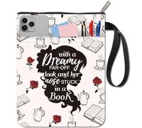 CRASPIRE Copertine per Libri Silhouette Custodia per Libri con Parole Rosa Protettore per Libri per Libri in Brossura Copertina per Libri in Tessuto Lavabile con Cerniera e Tasca Extra sulla Manica