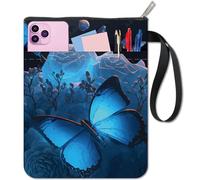 CRASPIRE Custodia per Libri A Farfalla Rosa Protezione per Libri Blu per Libri Tascabili Copertina in Tessuto Lavabile con Cerniera e Tasca Extra per Gli Amanti Dei Libri