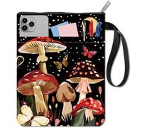 CRASPIRE Custodia per Libri A Forma di Farfalla Motivo Cielo Stellato Piante Luna Stelle Funghi Custodia Protettiva per Libri Astuccio con Cerniera e Tasca Anteriore In Tessuto Lavabile per Amanti Dei