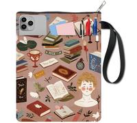 CRASPIRE Custodia per Libri Color caffè da 11 x 8.6 Pollice per Uomini Candeliere in Caldo Tessuto Lavabile con Tasca Extra per Amanti dei Libri Compagno di ibliotecario Topo di Biblioteca