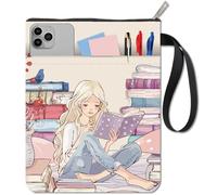 Craspire Custodia per libri con albero di lettura, cerniera e tasca extra, protezione per notebook e bibliotecari