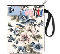 CRASPIRE Custodia per Libri con Cerniera Extra Impermeabile con Protezione Blu per Uccelli Portatile con Corda A Doppia Faccia per Quaderni con Copertina Rigida Diario della Bibbia Libro di Testo