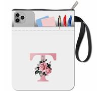 CRASPIRE Custodia per Libri con Cerniera - Protezione in Tela Impermeabile per Copertina Flessibile e Rigida - Lettera T Fiore - per Amanti dei Libri, Quaderno, Bibbia, Diario