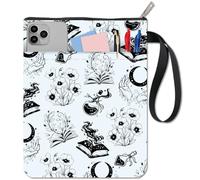 CRASPIRE Custodia per Libri con Fiori Copertine per Libri di Incantesimi Protezione per Libri A Mano di Strega per Libri Tascabili Copertina per Libri in Tessuto Lavabile con Cerniera e Tasca Extra