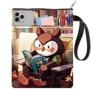 CRASPIRE Custodia per Libri con Gufi Custodia Lavabile con Cerniera Tasca in Tessuto per Libri Tascabili Custodia Protettiva Copertina Rigida 11.02 x 8.66 Pollici Borsa per Notebook con Manico Tasca