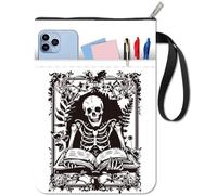 CRASPIRE Custodia per Libri con Scheletro con Cerniera Borsa Extra Custodia in Tessuto Impermeabile Protezione Portatile Corda Copertina Bifacciale per Quaderno con Copertina Rigida Diario della