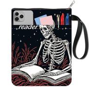 CRASPIRE Custodia per Libri con Teschio 11x8.7 Pollice Doppia Faccia Scheletro Umano in Tessuto Riutilizzabile Protettiva per Libri Tascabili Morbidi Copertina Rigida Quaderni Diari Libri di Testo