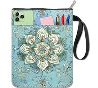 CRASPIRE Custodia per Libri Mandala con Cerniera Borsa Extra Custodia in Tessuto Impermeabile Protettiva Portatile Corda Copertina Bifacciale per Quaderno con Copertina Rigida Bibbia Diario Libro