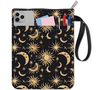 CRASPIRE Custodia per Libri Moon Book Sleeve Sun Book Covers Star Black Book Protector per Libri Tascabili Copertina per Libri in Tessuto Lavabile con Cerniera e Tasca Extra per Gli Amanti dei Libri
