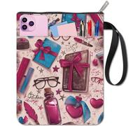 CRASPIRE Custodia per Libri Rosa con Cerniera Borsa Extra Impermeabile in Vetro Custodia per Penna Protezione Portatile Corda Copertina Bifacciale per Quaderno con Copertina Rigida Diario della