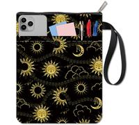 CRASPIRE Custodia per Libri Sole e Luna con Cerniera Copertine per Libri Nere per Libri in Brossura Galaxy Spazio Boho Tessuto Impermeabile Maniche per Libri Amanti dei Libri dei Tarocchi