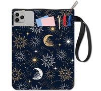 CRASPIRE Custodia per Libri Sun Moon Star con Cerniera Galaxy Boho Custodia Protettiva per Libri per Brossura Spazio Nero Tessuto Impermeabile Maniche per Libri Bibliotecario Amanti Dei Libri Compagno