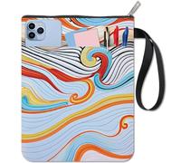 CRASPIRE Custodia per Libri Wave con Cerniera Borsa Extra Custodia Impermeabile Protezione Colorata Portatile Corda Copertina Bifacciale per Quaderno con Copertina Rigida Diario della Bibbia Libro