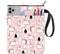 CRASPIRE Custodia per Libro Copertina per Libro con Cerniera e Manica Extra Custodia Protettiva per Gatti Rosa Cartone Animato per Libri Tascabili Amanti Dei Libri Tasca In Tessuto Lavabile per Regali