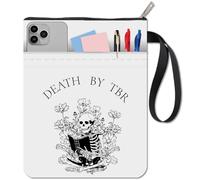 CRASPIRE Custodia per Libro Scheletro Fiore Protettore per Libri Parole Copertine per Libri in Tessuto Lavabile con Cerniera e Tasca Extra sulla Manica per Gli Amanti