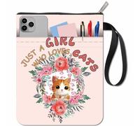 CRASPIRE Custodia Protettiva per Libri con Ghirlanda di Gatti con Cerniera Custodia in Tela Impermeabile per Amanti dei Libri Quaderno Tascabile Diario della Bibbia