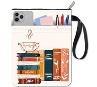 CRASPIRE Custodia Protettiva per Libri in Tessuto Lavabile con Cerniera e Tasca Extra per Amanti dei Libri, Compagni di Classe, Lettori, Bibliotecari, Regali