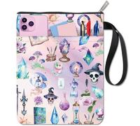 CRASPIRE Custodia Protettiva per Libri Magici con Teschio Sfera di Cristallo Carta dei Tarocchi Design Sole e Luna con Cerniera e Tasca Extra per Libri Tascabili Regalo per Bibliotecari Topi