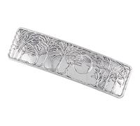 CRASPIRE Fermagli per Capelli A Forma di Luna Vintage Francesi in Argento Antico Rettangolari Incisi retrò con Fasi Lunari Motivo Ad Albero della Foresta Fermaglio in Lega per Donne Accessori