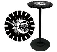 CRASPIRE Fungo Fase Lunare Cristallo Pendolo Mensola Ciondolo Espositore Supporto Nero Magia Boho Legno Rabdomanzia Divinazione Tavole Metafisiche Roba da Strega per La Casa Appeso Pietra Decorazione