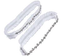 CRASPIRE Giarrettiera da Sposa Giarrettiera da Sposa in Cristallo per La Sposa Giarrettiera in Pizzo Bianco con Strass di Cristallo Giarrettiera Elasticizzata per Le Gambe per La Sposa