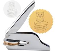 CRASPIRE Gufo Timbro in Rilievo Libro Ex Libris Biblioteca 1.6 Pollice Acciaio Inossidabile Sigillo Timbro Portatile Embosser Libro Insegnante Notaio per Laurea Ufficiale Regalo Buste Invito