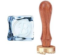 CRASPIRE Lettera Ice Stamp B Ice Cube Stamp Ice Branding Stamp con Testa in Ottone Rimovibile e Manico in Legno Vintage Ice Stamp per Fai da Te Bevande Bar Making