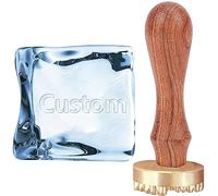 CRASPIRE Lettera Personalizzata Timbro per Cubetti di Ghiaccio Immagine Personalizzata Timbro Iniziale del Marchio del Ghiaccio Testa in Ottone Rimovibile con Manico in Legno per Cocktail Whisky