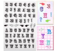 CRASPIRE Lettere Timbri Trasparenti Alfabeto Timbro in Gomma Siliconica Sigillo Timbri in Silicone Trasparente per Journaling Card Making Friends DIY Scrapbooking Photo Frame Album Decor