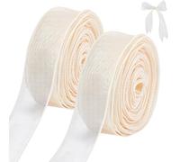 CRASPIRE Nastro in Organza Trasparente Champagne 40 mm X 10 m Rotolo di Nastro in Chiffon per Artigianato Fai-da-Te, Incartamento di Regalo, Mazzo, Archi, Decorazioni per Feste di Matrimonio