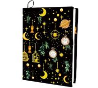 CRASPIRE Orologi Copertina per Libri Elastica Luna Stella Lavabile Riutilizzabile Grande Protezione per Libri in Nylon Elastico per Quaderni Adatto per Libri con Copertina Rigida da 9 x 11 Pollice