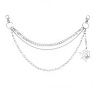 CRASPIRE Pantaloni Catena Punk Jean Ragnatela Gotico Rock Hip-Hop Cintura in Metallo Strato Singolo Tasca Portafoglio Vita Portachiavi Cool Decor Moda Squisita Accessori per Donne Uomini Halloween