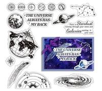 CRASPIRE Pianeta Universo Timbro in Gomma Trasparente Galassia Astronomia Terra Timbro Vintage Trasparente in Silicone per Creazione di Cartoline Fai da Te Scrapbooking Album Fotografico Fatto A Mano