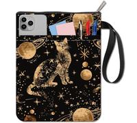 CRASPIRE Planet Book Covers Star Cat Book Sleeve Moon Book Protector per Libri Tascabili Copertina per Libri in Tessuto Lavabile con Cerniera e Tasca Extra per Gli Amanti dei Libri Regali