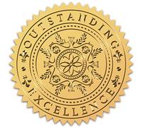 CRASPIRE Sigilli per certificati, in lamina d'oro, 100 pezzi, autoadesivi, in rilievo, etichette decorative per buste, diplomi, certificati, premi, laurea