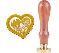 CRASPIRE Sigillo di Cera Timbro Ape Alveare Miele Vintage Ceralacca Timbro Testa con Manico Universale in Legno per Inviti Carte Bottiglia Regalo Affari Grazie Scrapbooking Decor