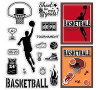 CRASPIRE Silic Clear Stamps Giocatore di Basket Sportswear Sneakers Riutilizzabili Guarnizioni Trasparenti in Gomma per Realizzazione di Carte Fai da Te Scrapbooking Diario Album Fotografico