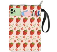 CRASPIRE Strawberry Book Covers Pink Book Protector Custodia per Libri Tascabili Copertina per Libri in Tessuto Lavabile con Cerniera e Tasca Extra per Gli Amanti dei Libri Regali per I Compagni