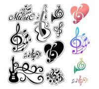 CRASPIRE Tampon in Silicone Trasparente per chiarire Le Note Musicali, Ideale per la creazione di diari Personali, la Produzione di Carte, Lo Scrapbooking Fai da Te, la Realizzazione di Album