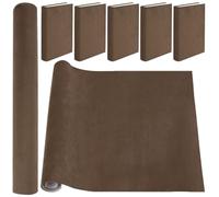 CRASPIRE Tessuto per Libri in Velluto da 51 x 11.8 Pollice per Rilegatura di Libri Superficie in Tessuto con Retro in Carta Copertina per Quaderni Rivestimento per Libri Color caffè Scuro Protezione