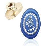 CRASPIRE Testa di ceralacca pasquale testa di coniglio sigillo di cera testa ovale testa di ceralacca solo senza manico, testa in ottone di ricambio per buste, biglietti inviti matrimoni, Halloween festa di Natale