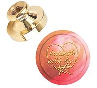 CRASPIRE Testa di Timbro con Sigillo di Ceralacca A Forma di Cuore Fatto A Mano con Amore Timbro di Ceralacca Rimovibile Testa di Timbro in Ottone per Confezione Regalo Buste Regalo Creative Inviti
