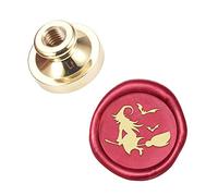 CRASPIRE Testina di Ricambio per Sigillo di Cera di Halloween Pipistrello di Scopa di Strega 25mm Testine di Timbro di Ceralacca Vintage Solo Senza Manico per Inviti di Nozze Buste per Feste