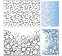 CRASPIRE Timbri con Bolle D'Acqua Sfondo Trasparente Timbro Estivo Bolle di Mare Cerchi Puntini In Silicone Trasparente In Gomma Riutilizzabili Timbro Postale Sigillo per Diario Fai Da Te Scrapbooking